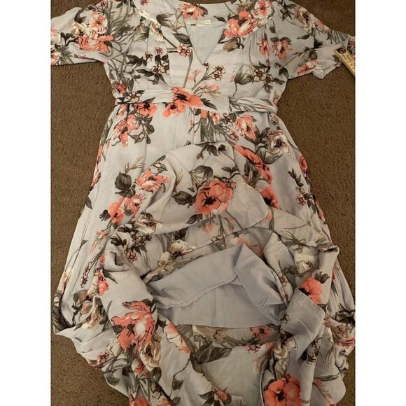Maxi Floral Dress With Short Sleeves‎ - Illa Illa Womens Rayon Casual Wear - Picture 1 of 8